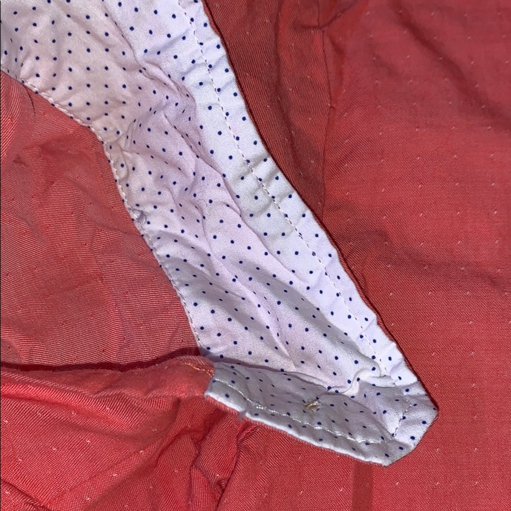 Salmon pin dot button down boys size 7 - Picture 3 of 6